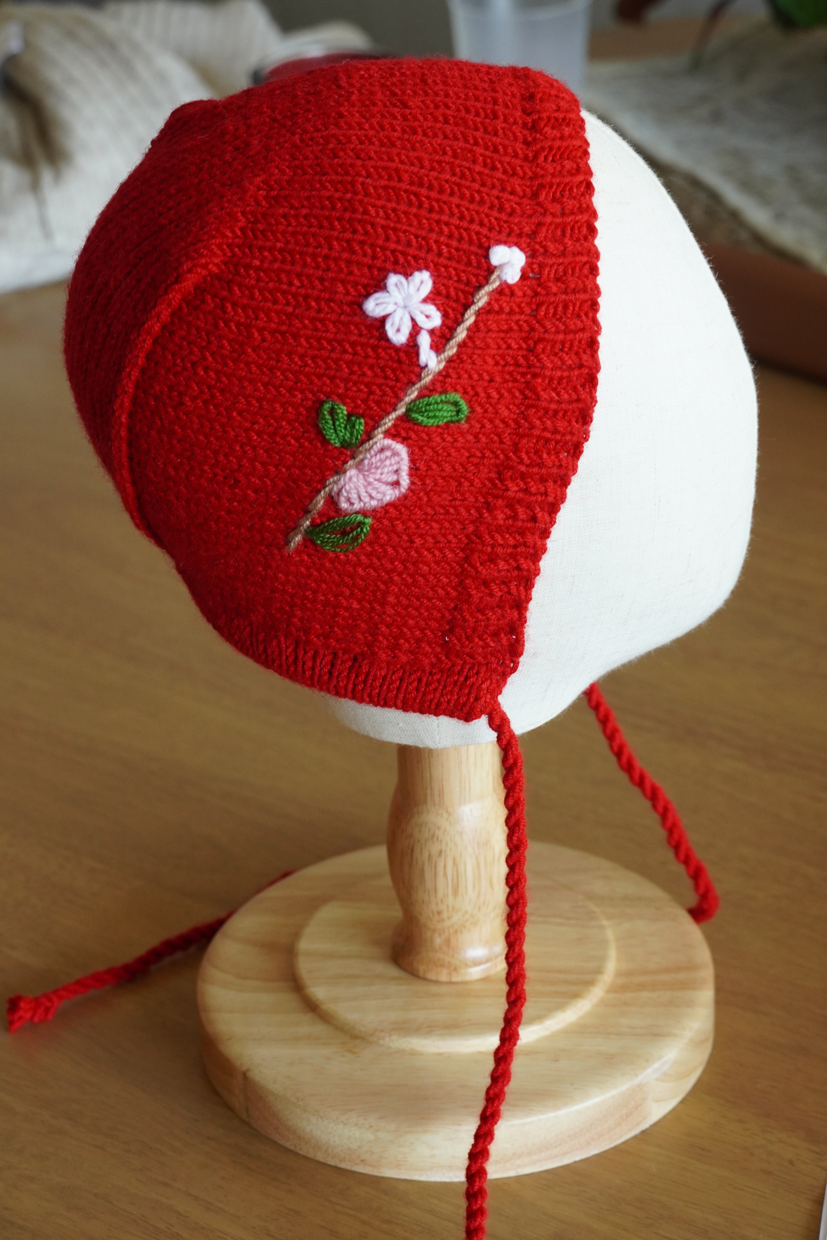 Red Baby Romper & Bonnet Set