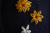 Hand-Embroidered Heirloom Bonnet – Night Blue