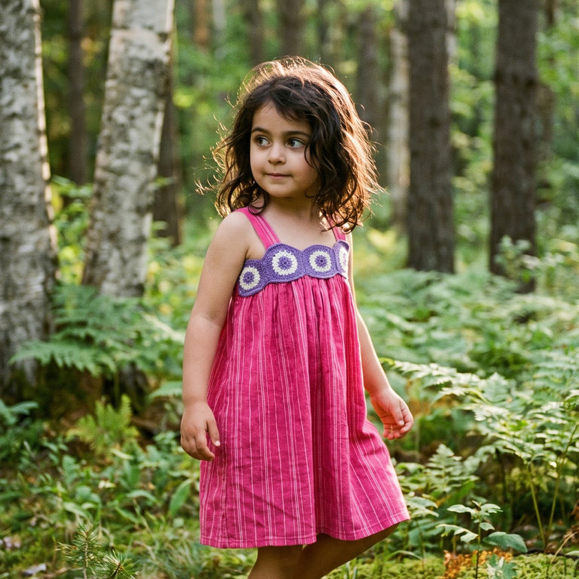 Fuchsia Striped Floral Sundress