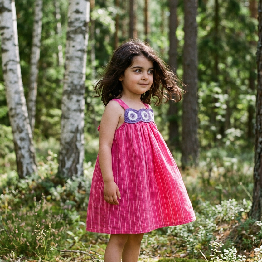 Fuchsia Striped Floral Sundress