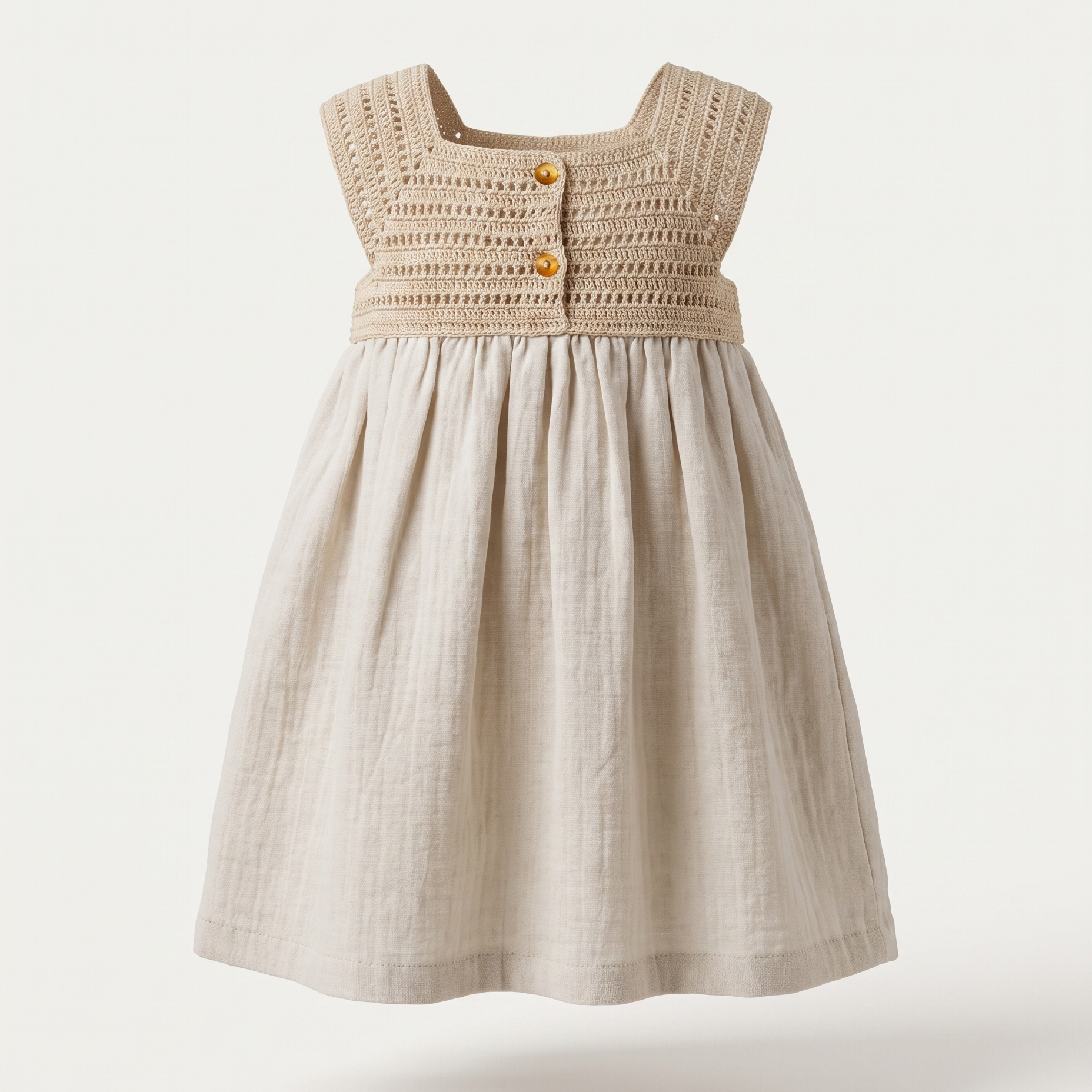 Natural crochet dress, product view