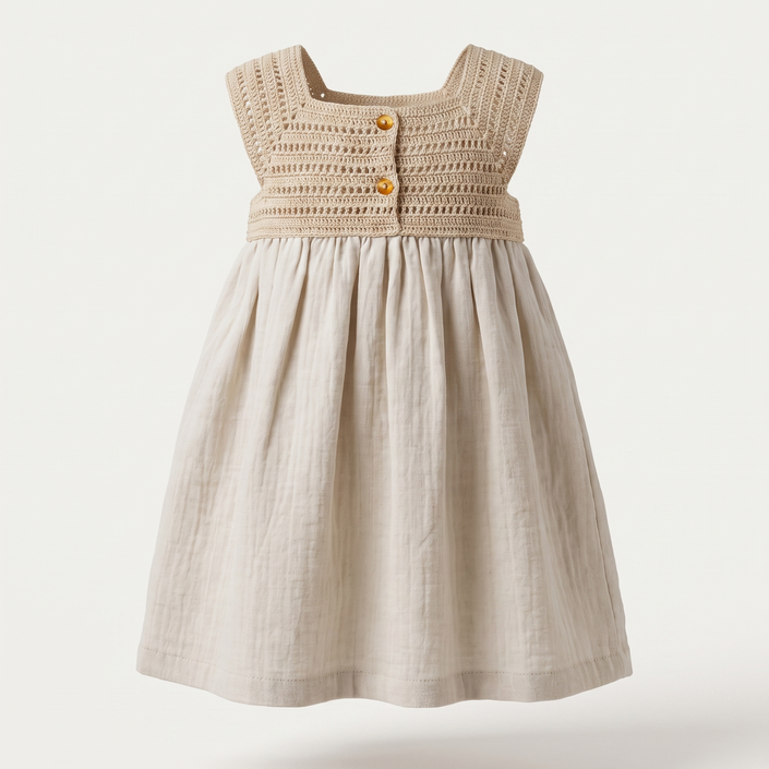 Natural crochet dress, product view