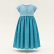 Light-Blue Knit-Bodice Button Dress