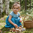 Light-Blue Knit-Bodice Button Dress