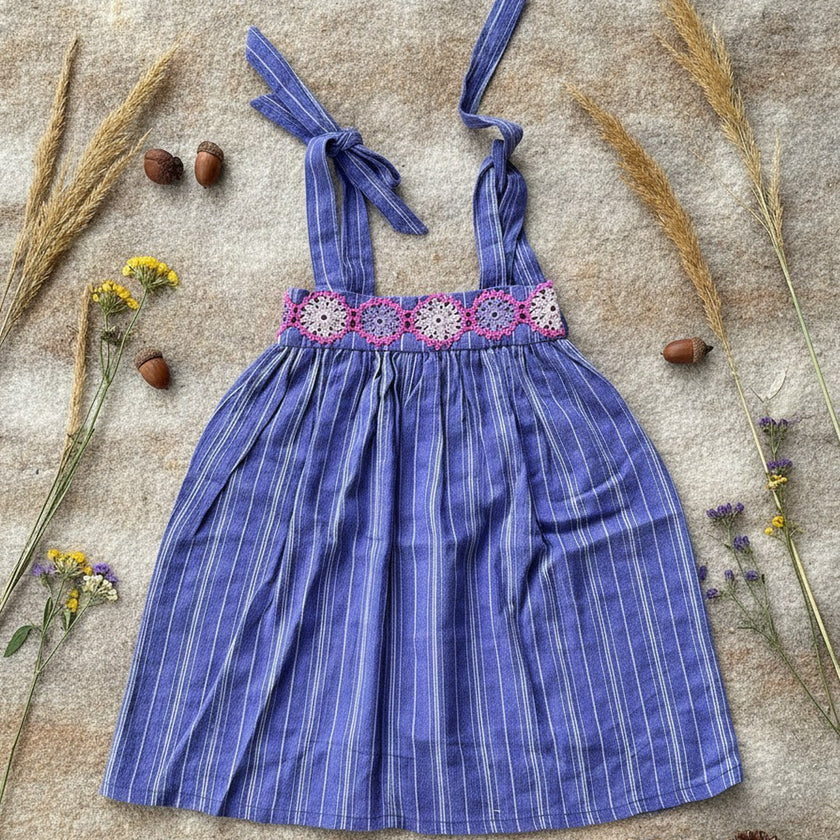 Periwinkle Tie-Shoulder Floral Dress