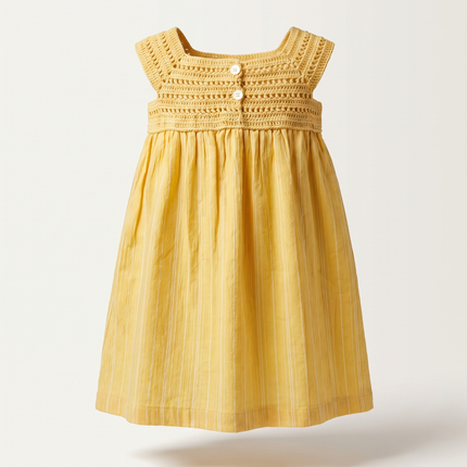 Yellow Striped Cotton Baby Sundress